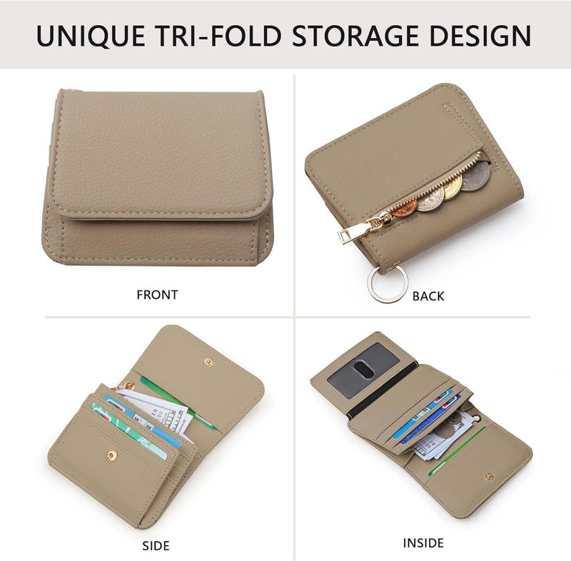 Sunpour Store Keychain Wallet RFID Wristlet Wallets for Women,Small Wallets Woman Key Chain Wallet with Coin Pocket and Id Window - Image 5